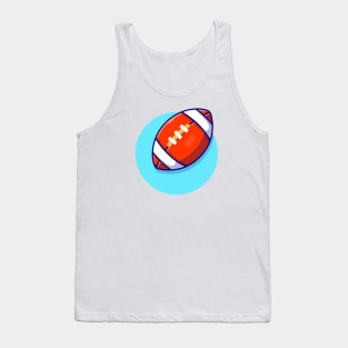 Rugby Ball Cartoon Vector Icon Illustration Tank Top